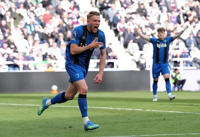 Adrien Truffert of AFC Bournemouth celebrates