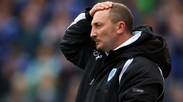Ian Holloway watches on as Leicester play Stoke City in May 2008