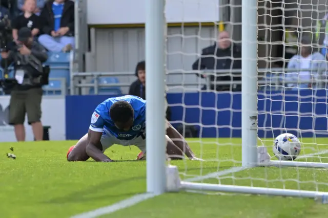 Millenic Alli (27) of Portsmouth misses a chance to score a goal