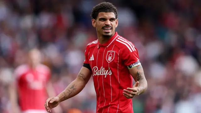 Morgan Gibbs-White of Nottingham Forest reacts