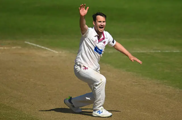 Lewis Gregory calling to the umpire