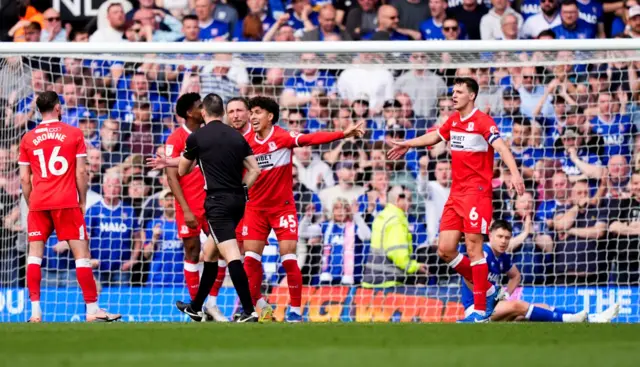 Boro protest against the penalty