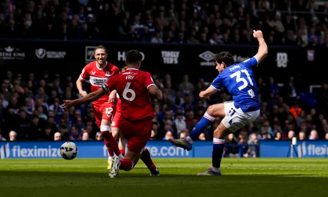 Ipswich Town's Ivan Azon shoots under pressure