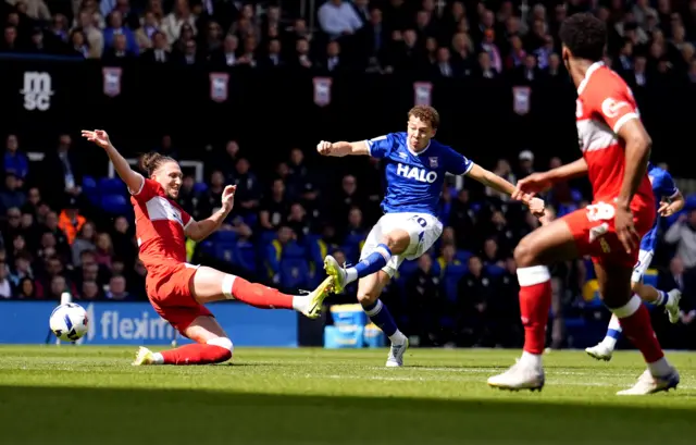 Ipswich Town's Kasey McAteer scores
