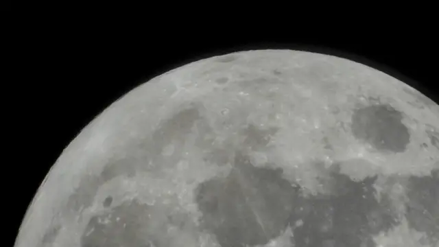 The moon during its waxing gibbous phase over Ronda, Spain.