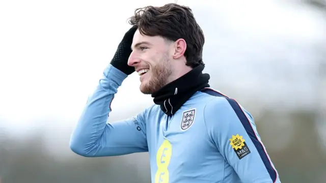 Declan Rice in England training