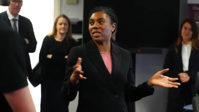 Conservative Party leader Kemi Badenoch, in the control room during a visit to a chemical company, in Teeside