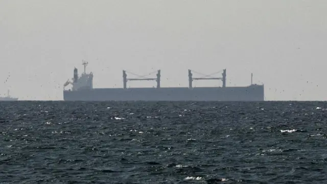 A cargo ship in the Gulf, near the Strait of Hormuz.