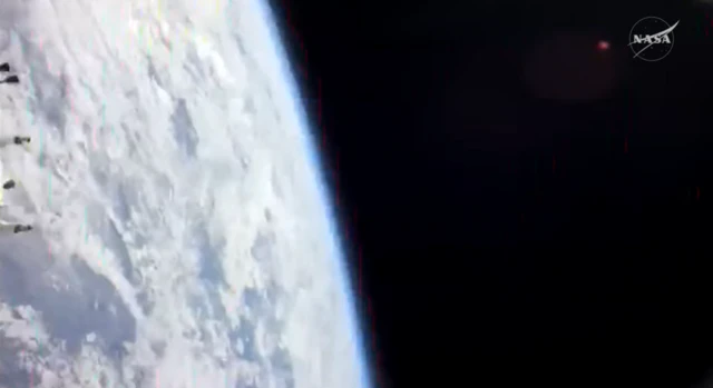 You can see part of the Earth on the left, and the legs of Orion on the very far left.