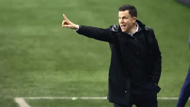 Gary Caldwell on the touchline