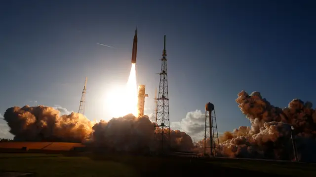 Artemis II rocket launches from Kennedy Space Center