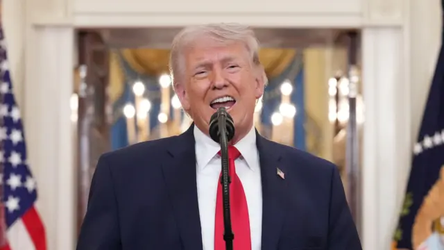 US President Donald Trump speaks about about the Iran war on 1 April 2026.