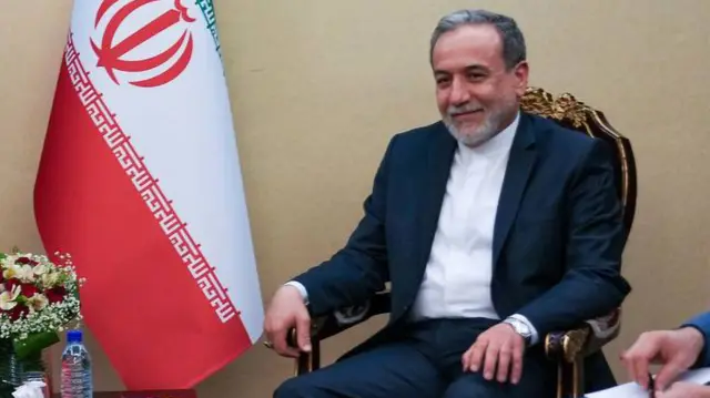 Iranian Foreign Minister Abbas Araghchi (R) pictured in Tehran, Iran on April 15, 2026