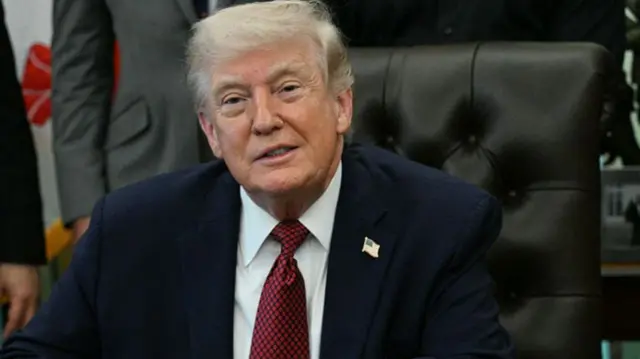 US President Donald Trump speaks after signing an executive order in the Oval Office of the White House in Washington, DC on April 18, 2026