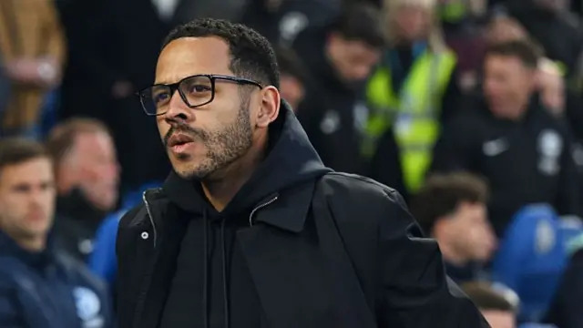 Liam Rosenior looks on at the Amex