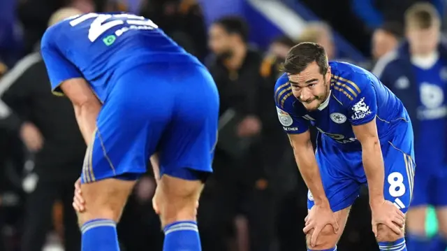 Leicester players look dejected