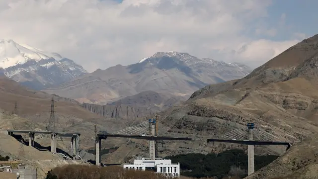 The B1 bridge damaged by a strike, as the U.S.-Israeli conflict with Iran continues, in Karaj, Iran, April 3, 2026.