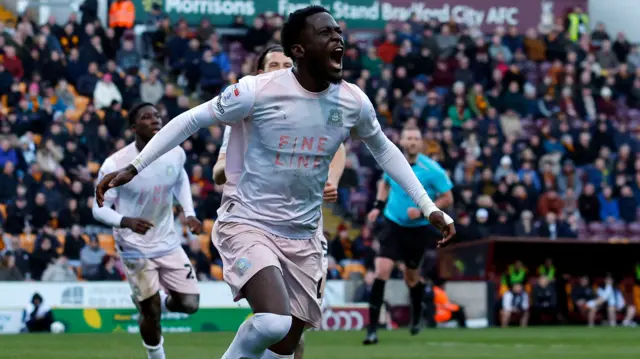 Plymouth Argyle's Brendan Wiredu celebrates a goal