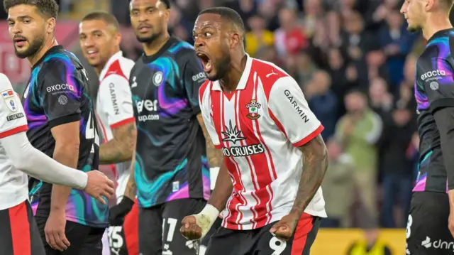 Cyle Larin screams in celebration
