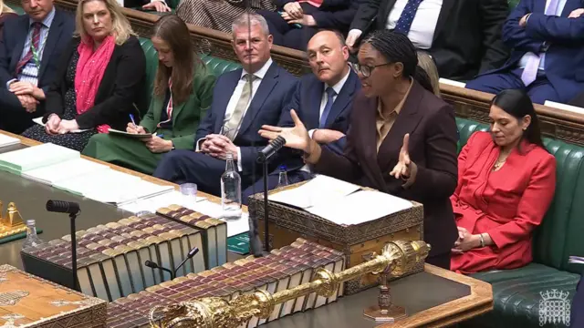 Conservative Party leader Kemi Badenoch speaking during an Emergency Debate, in the House of Commons, regarding the governments accountability in connection to the appointment of Peter Mandelson as UK ambassador to the US.