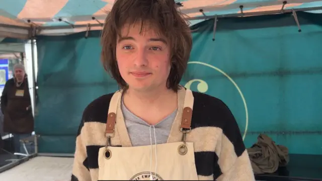 George, stallholder at market outside King's Cross