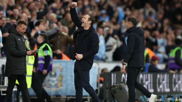 Frank Lampard punches the air in celebration
