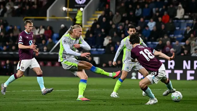Erling Haaland shoots but fails to score