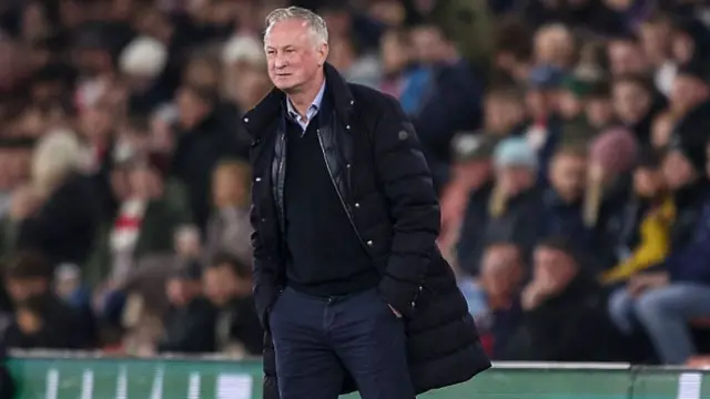 Michael O'Neill watching Blackburn from the sidelines