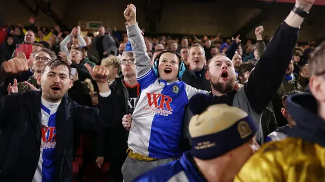Blackburn fans celebrate