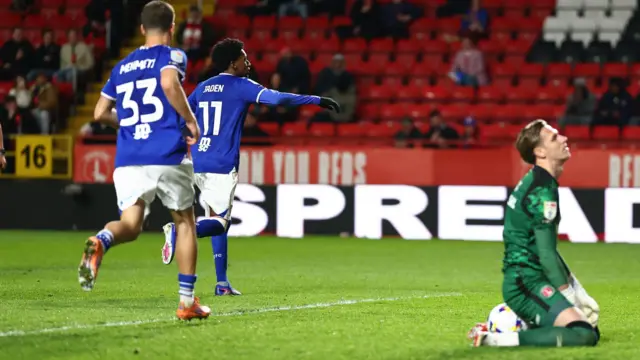 Ipswich celebrate scoring