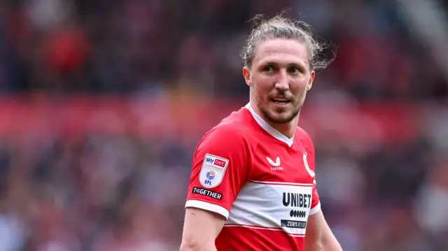 A close up of Luke Ayling playing for Middlesbrough