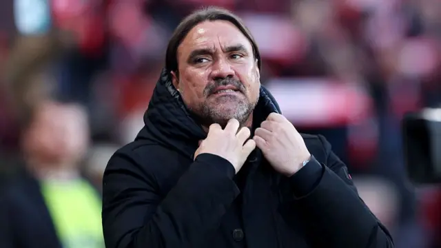 Daniel Farke on the touchline