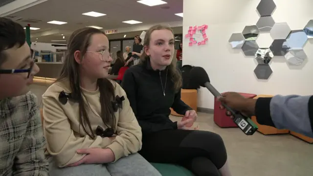 A group of young people speak to the BBC about their views on banning social media for under-16s