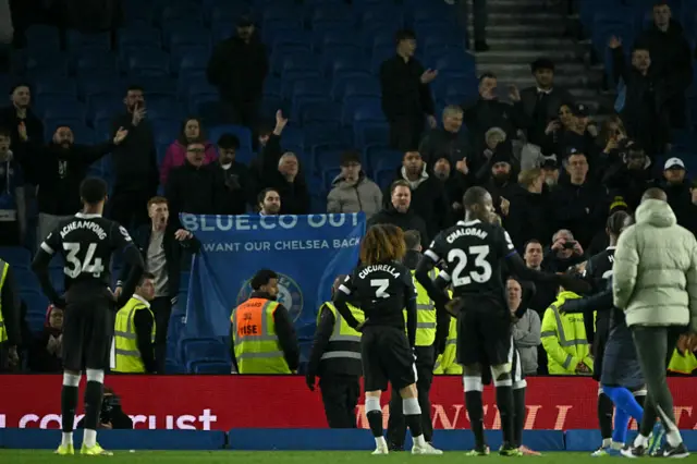 Chelsea's fans make their feelings known to the players