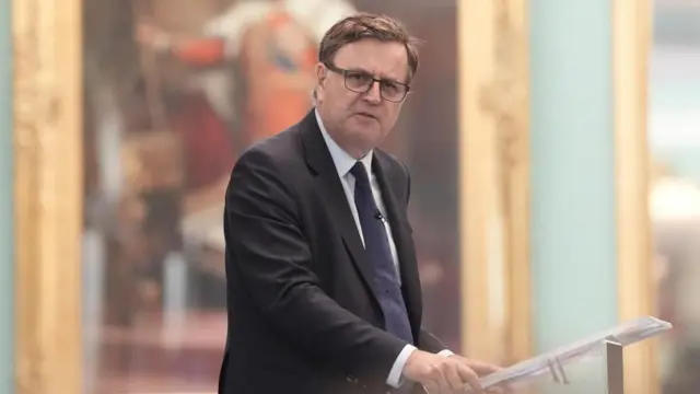 Shadow Chancellor Sir Mel Stride speaking at the National Growth Debate at the Institute of Directors in London