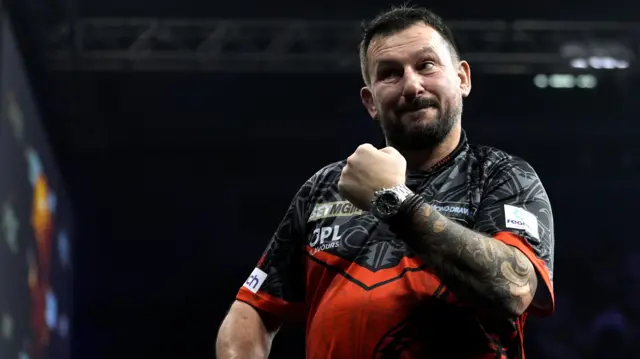 Jonny Clayton celebrates