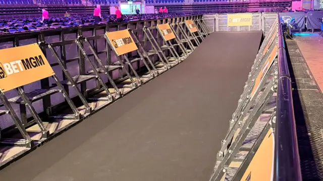 Walk on for the darts in the arena