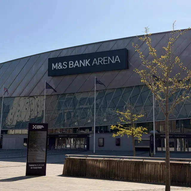 Picture outside M&S Bank Arena in Liverpool