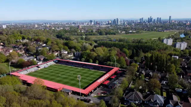 Blue skies over the Peninsula Stadium before kick-off