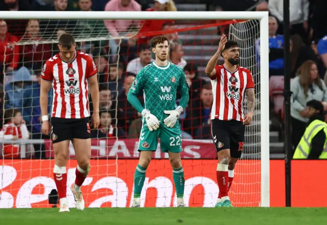 Sunderland players look dejected