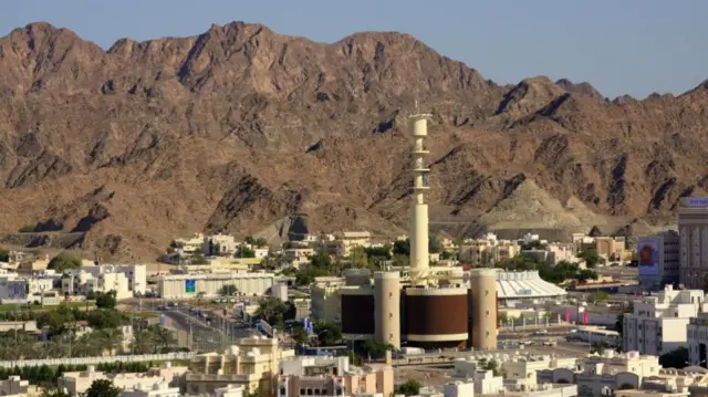 General daytime view of the skyline (cityscape) of Muscat, Oman