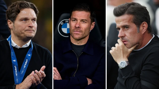 Edin Terzic, Xabi Alonso and Marco Silva look on - collated image
