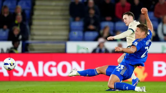 Macaulay Langstaff scores for Millwall against Leicester