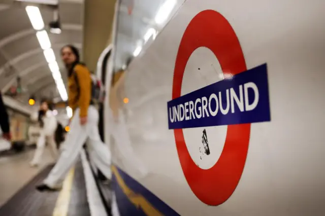 London Underground logo shot from platform height