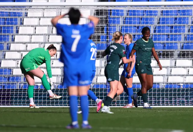 Shaw celebrates her goal v Birmingham