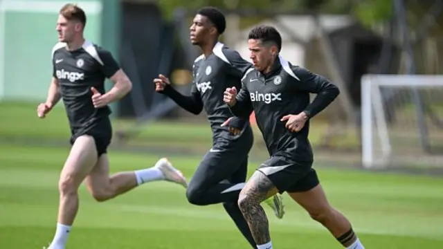 Enzo Fernandez of Chelsea during a training session