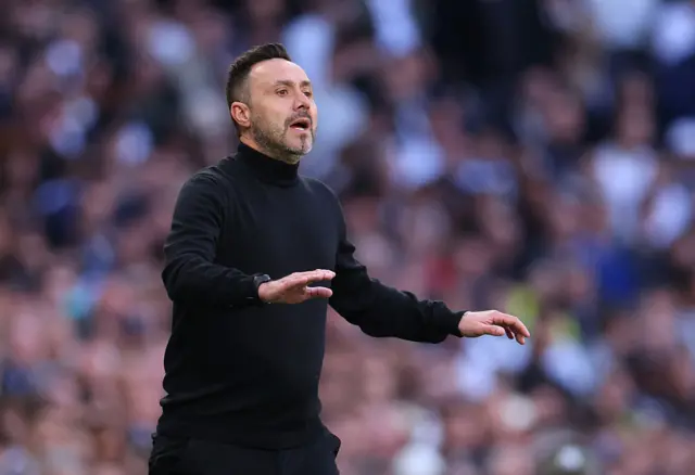 Roberto De Zerbi on the touchline