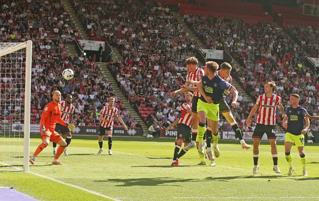 Liam Lindsay scores Preston's second goal at Sheffield United