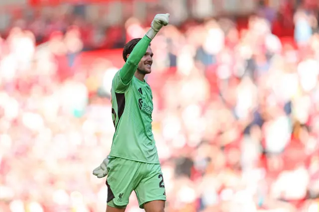 Freddie Woodman of Liverpool at full time