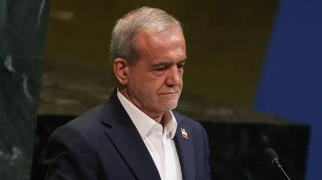 Iran's President Masoud Pezeshkian pictured in 2025